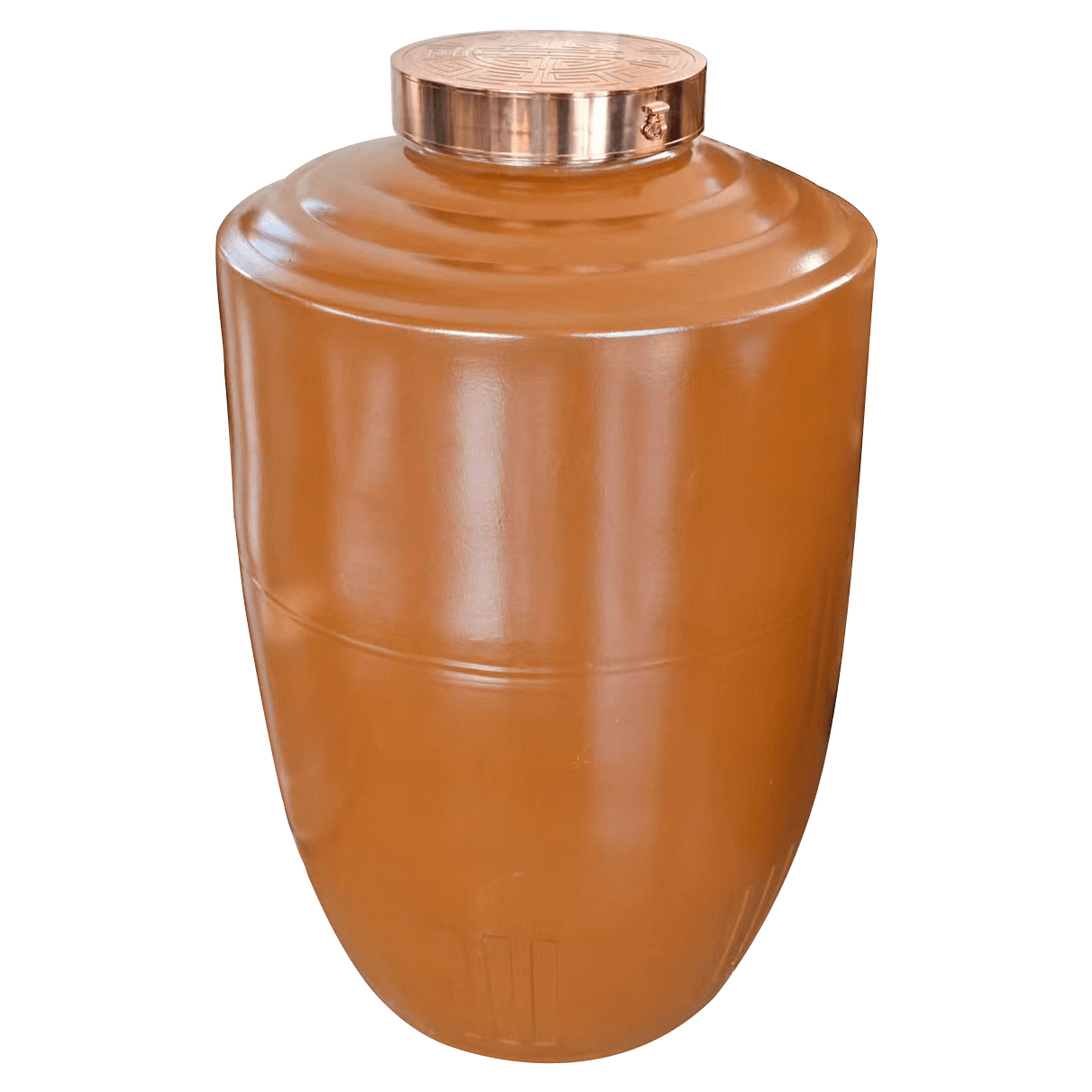 Straight barrel matte brown glazed wine jar