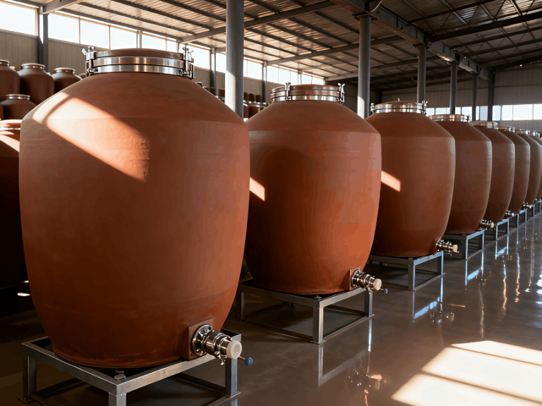 Clay amphora for wine fermentation or aging Clay amphora for wine fermentation or aging