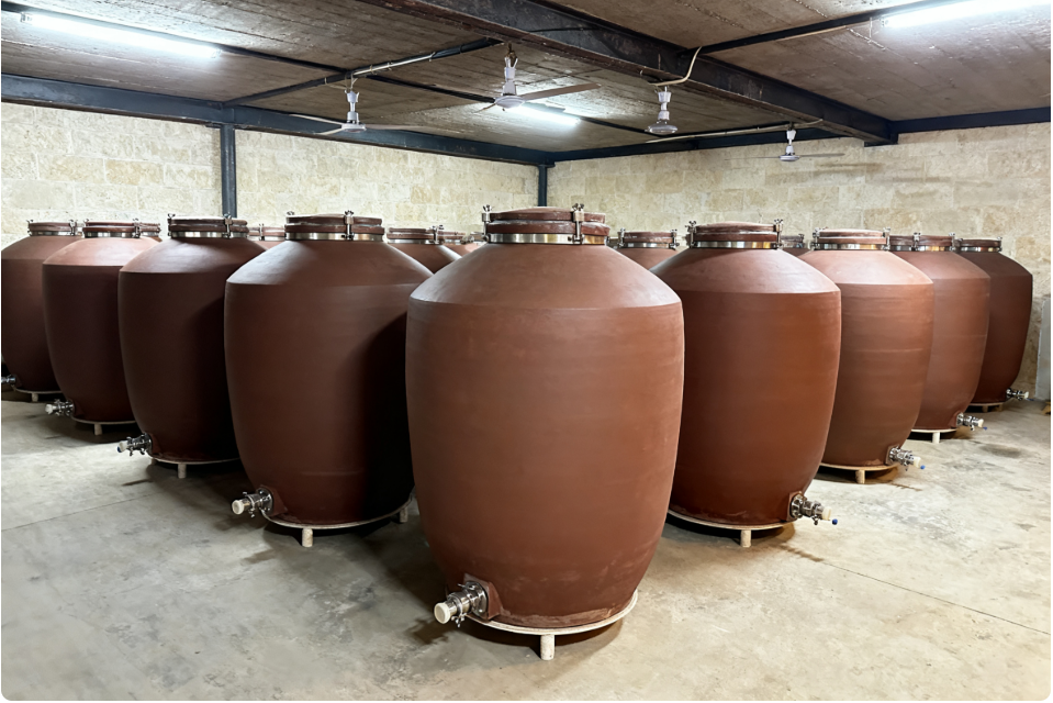Clay amphora for wine fermentation