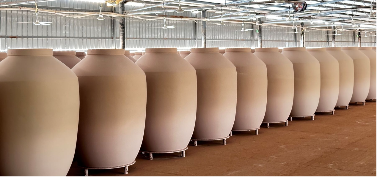 Large wine jar in the drying room