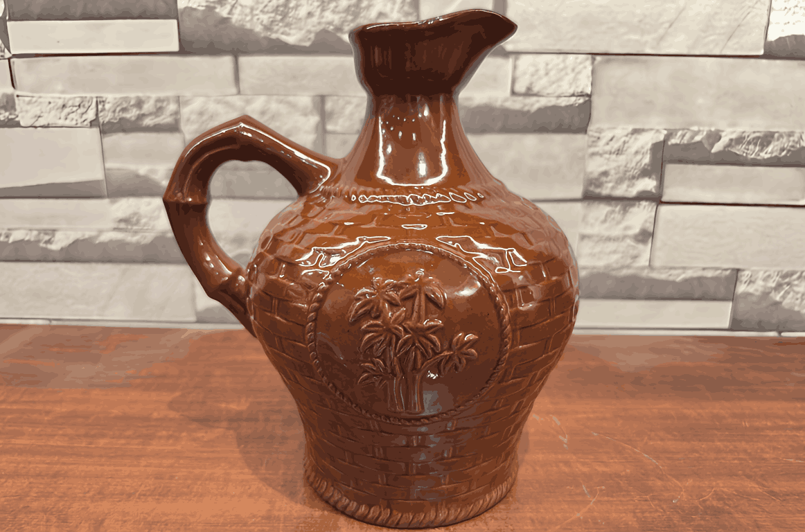 Mediterranean style terracotta wine jug