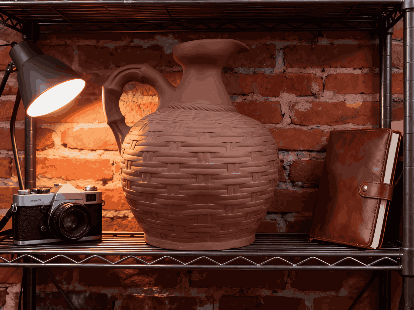 Purple terracotta jug pot for decoration