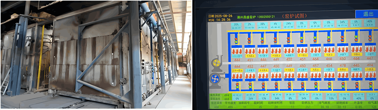 Tunnel kiln and intelligent temperature control center
