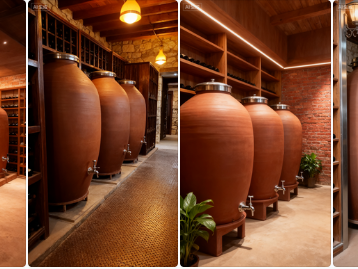amphora clay pots for wine fermentation Cylindrical amphora terracotta