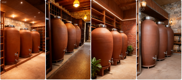 Cylindrical amphora terracotta