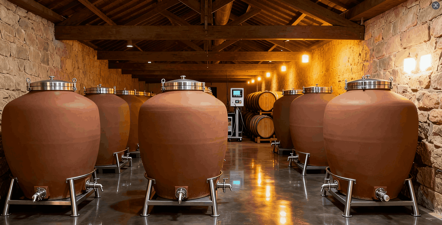 terracotta amphora are ideal fermentation vessels for wine