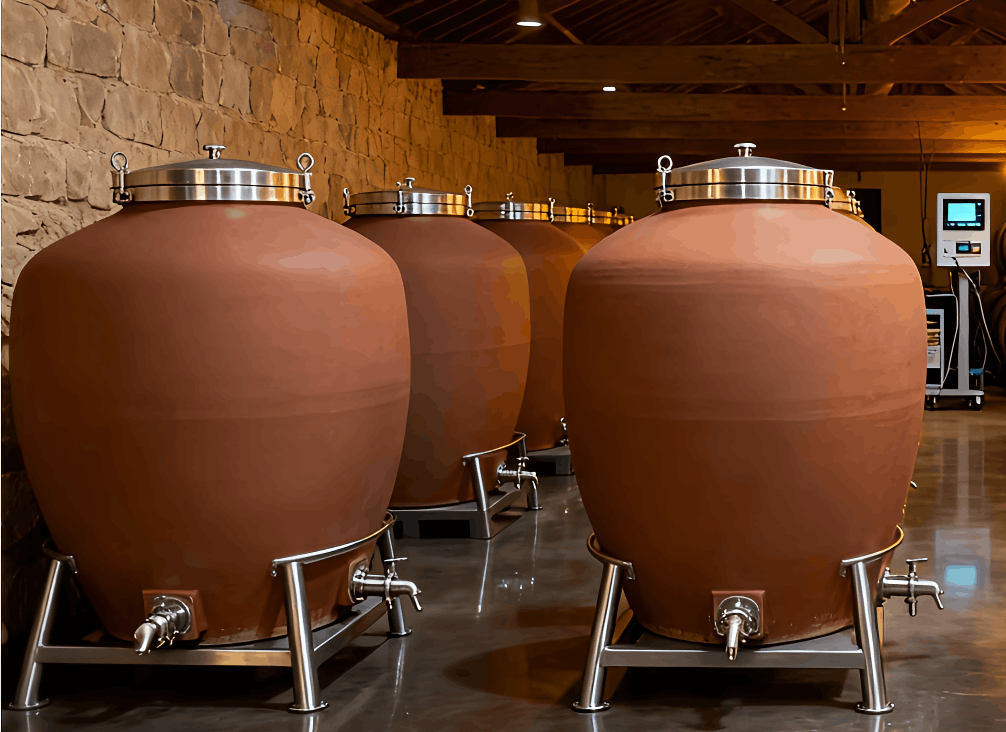 terracotta amphora are the best containers for aging wine