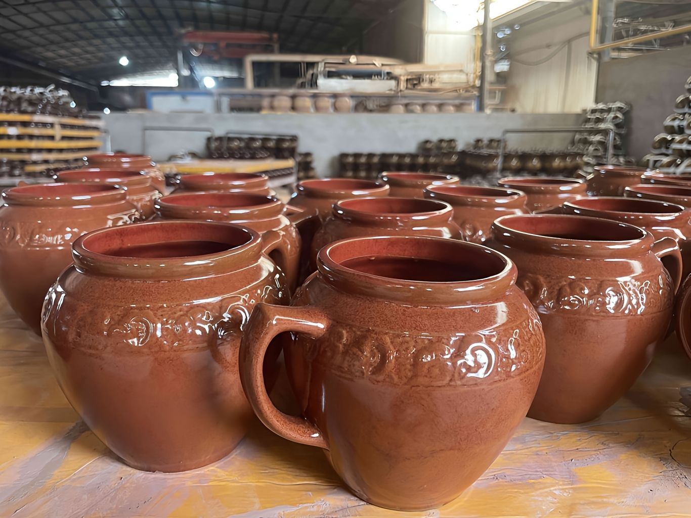 terracotta storage jar for storing spices in the kitchen