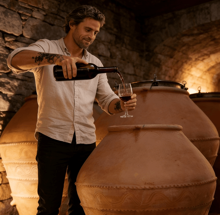 amphora wine tasting natural wine style