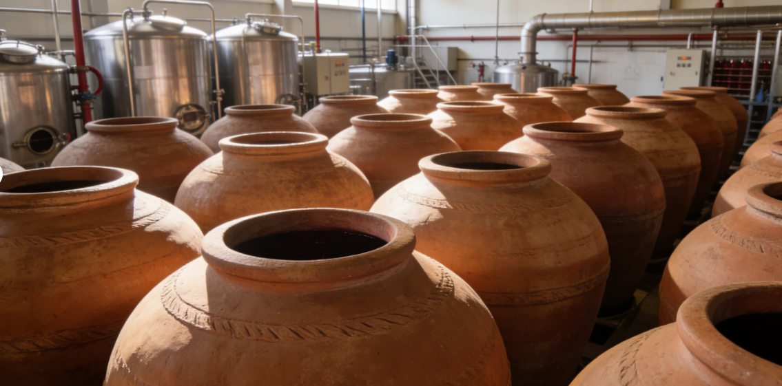 modern amphora wine production winery